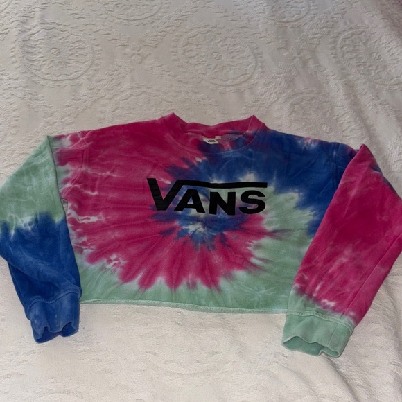 Vans Other - Gently Lived Vans Multicolor Tie-Dye Cropped Sweatshirt